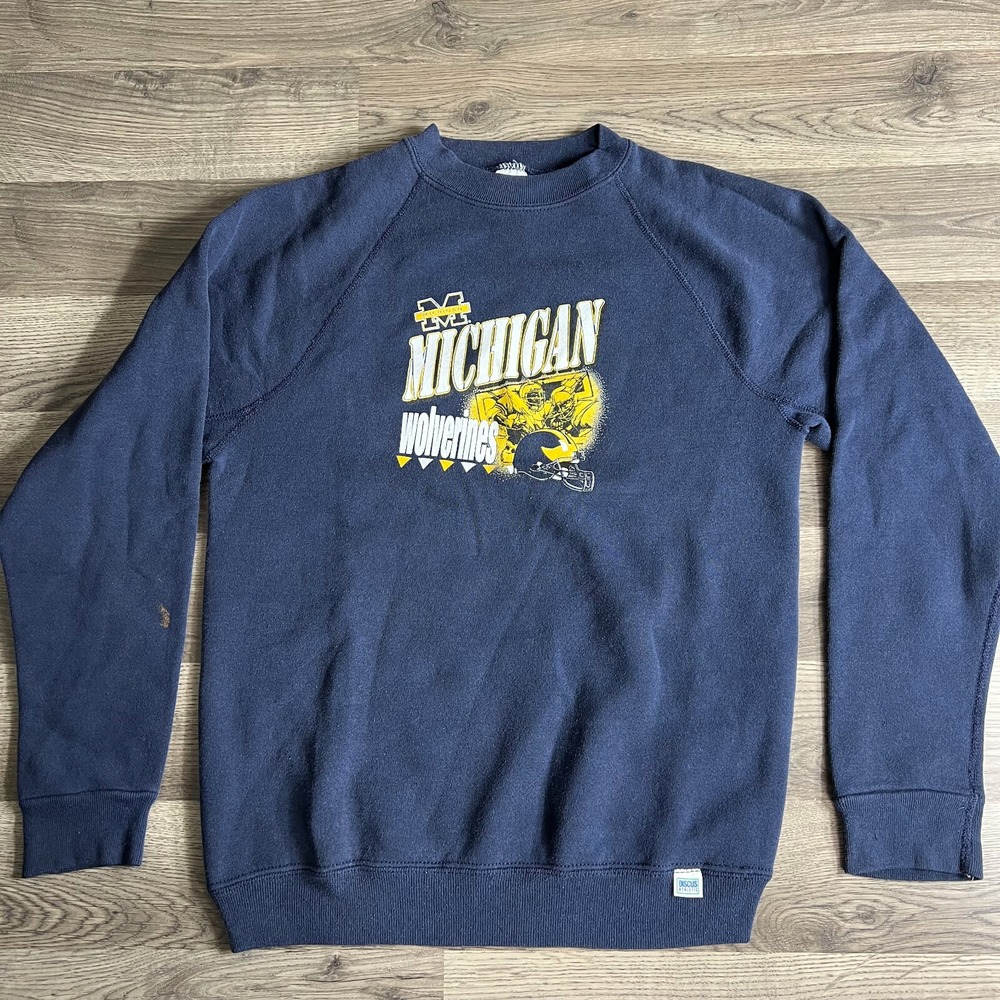 VTG University of Michigan‎ Sweatshirt YOUTH XL Discus Athletic 1990s Distressed